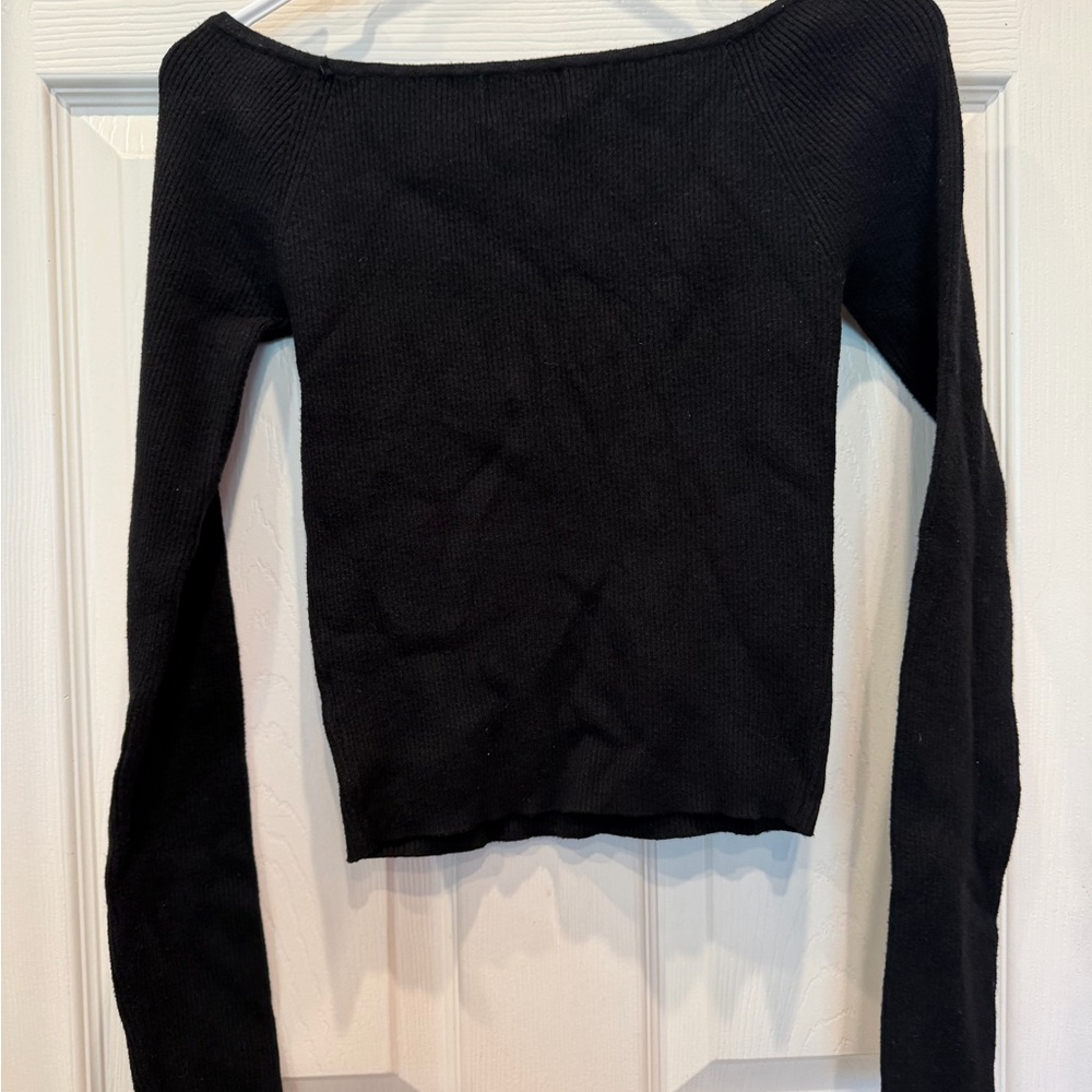 Elegant Off-Shoulder Black Sweater